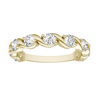 Charles & Colvard 14k Gold 9/10 Carat T.W. Lab-Created Moissanite Twisted Band
