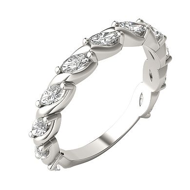 Charles & Colvard 14k Gold 3/4 Carat T.W. Lab-Created Moissanite Marquise Twisted Band