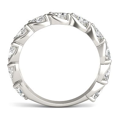 Charles & Colvard 14k Gold 3/4 Carat T.W. Lab-Created Moissanite Marquise Twisted Band