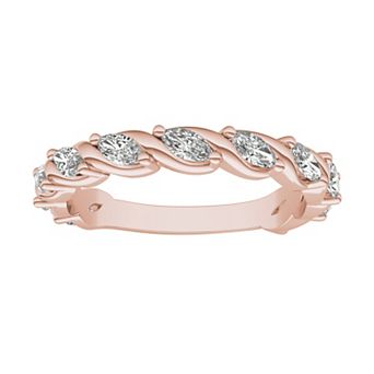 Charles & Colvard 14k Gold 3/4 Carat T.W. Lab-Created Moissanite Marquise Twisted Band