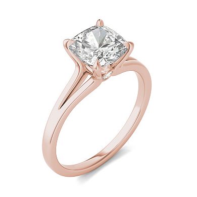 Charles & Colvard 14k Gold 2 Carat T.W. Cushion Lab-Created Moissanite Solitaire Ring