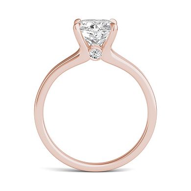 Charles & Colvard 14k Gold 2 Carat T.W. Cushion Lab-Created Moissanite Solitaire Ring