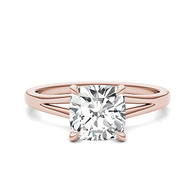 Charles & Colvard 14k Gold 2 Carat T.W. Cushion Lab-Created Moissanite Solitaire Ring