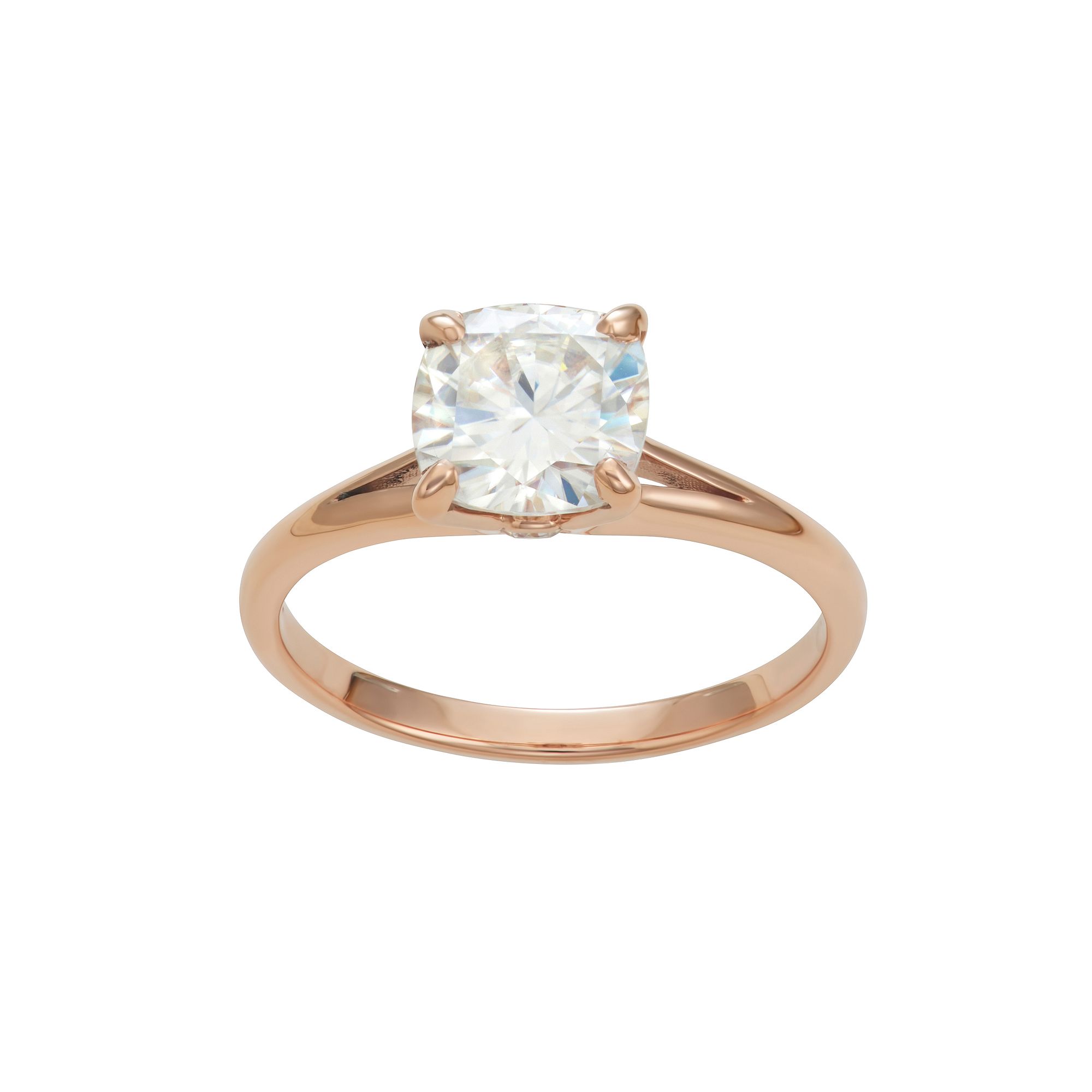 Charles & Colvard 14k Gold 2 Carat T.W. Cushion Lab-Created Moissanite Soli
