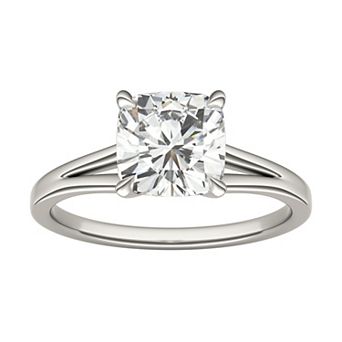 Charles & Colvard 14k Gold 2 Carat T.W. Cushion Lab-Created Moissanite Solitaire Ring