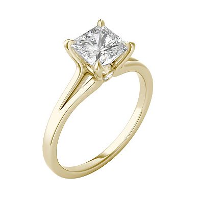Charles & Colvard 14k Gold 1 1/4 Carat T.W. Princess Cut Lab-Created Moissanite Solitaire Engagement Ring
