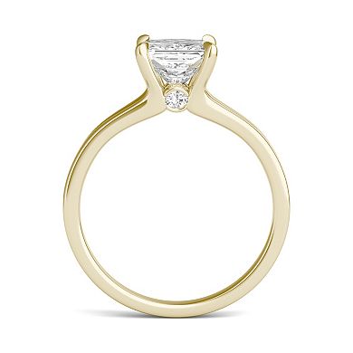 Charles & Colvard 14k Gold 1 1/4 Carat T.W. Princess Cut Lab-Created Moissanite Solitaire Engagement Ring