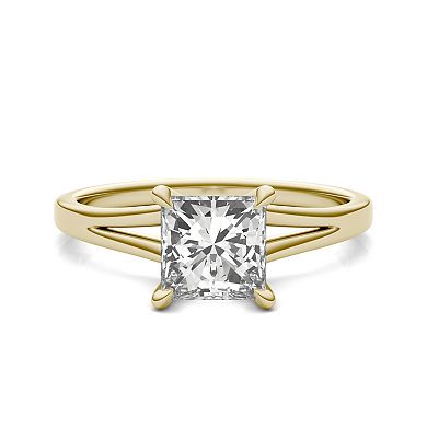 Charles & Colvard 14k Gold 1 1/4 Carat T.W. Princess Cut Lab-Created Moissanite Solitaire Engagement Ring