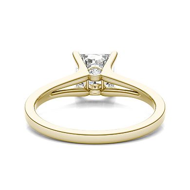 Charles & Colvard 14k Gold 1 1/4 Carat T.W. Princess Cut Lab-Created Moissanite Solitaire Engagement Ring