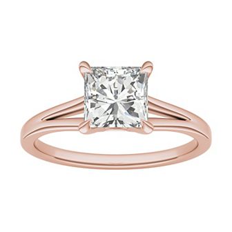 Charles & Colvard 14k Gold 1 1/4 Carat T.W. Princess Cut Lab-Created Moissanite Solitaire Engagement Ring