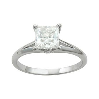Charles & Colvard 14k Gold 1 1/4 Carat T.W. Princess Cut Lab-Created Moissanite Solitaire Engagement Ring