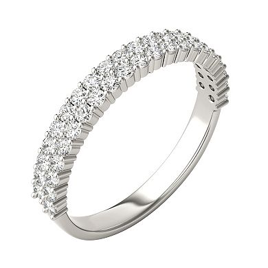 Charles & Colvard 14k Gold 5/8 Carat T.W. Lab-Created Moissanite Two Row Band