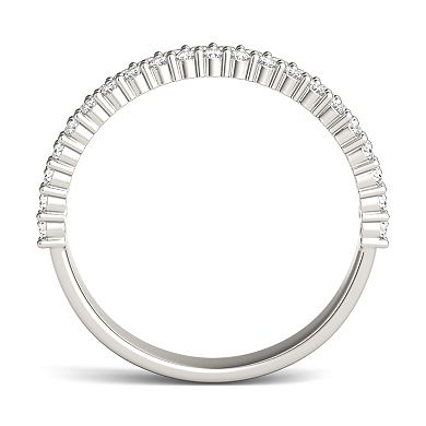 Charles & Colvard 14k Gold 5/8 Carat T.W. Lab-Created Moissanite Two Row Band