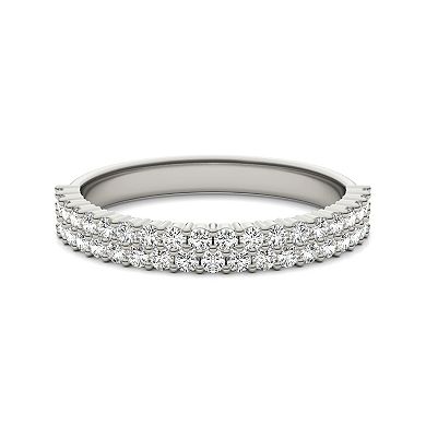Charles & Colvard 14k Gold 5/8 Carat T.W. Lab-Created Moissanite Two Row Band