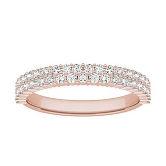 Charles & Colvard 14k Gold 5/8 Carat T.W. Lab-Created Moissanite Two Row Band