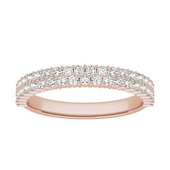 Charles & Colvard 14k Gold 5/8 Carat T.W. Lab-Created Moissanite Two Row Band