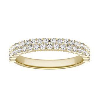 Charles & Colvard 14k Gold 5/8 Carat T.W. Lab-Created Moissanite Two Row Band