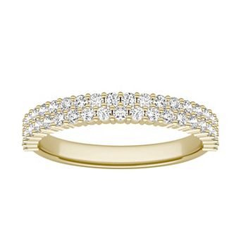 Charles & Colvard 14k Gold 5/8 Carat T.W. Lab-Created Moissanite Two Row Band