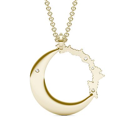 Charles & Colvard 14k Gold 1/4 Carat T.W. Lab-Created Moissanite Lunar Pendant Necklace