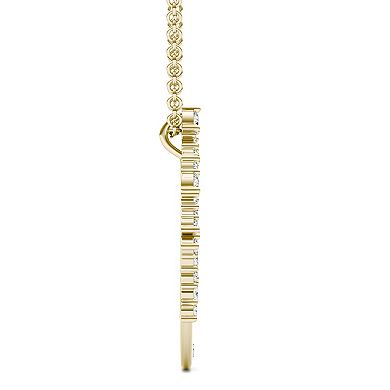 Charles & Colvard 14k Gold 1/4 Carat T.W. Lab-Created Moissanite Lunar Pendant Necklace