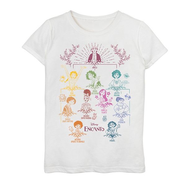 Girls 7-16 Disney Encanto Doodle Family Tree Breakdown Graphic Tee