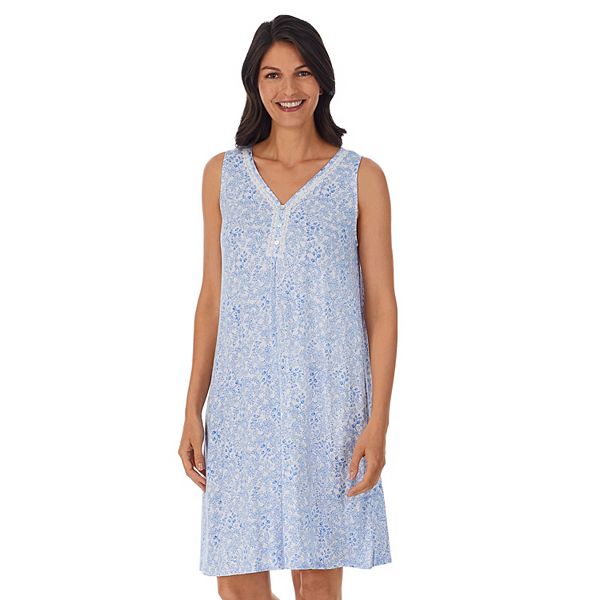 Women's Croft & Barrow® Lace-Trim Sleeveless Nightgown