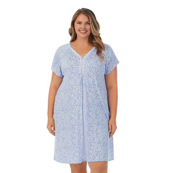 Plus Size Croft & Barrow® V-Neck Lace-Trim Nightgown