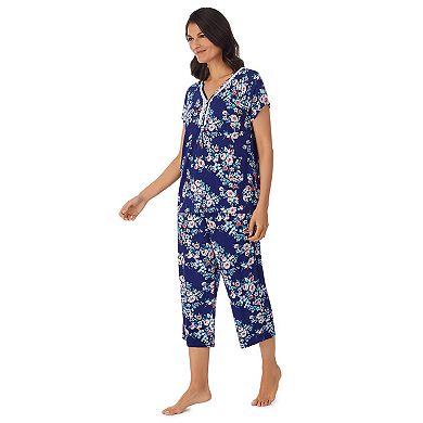 Women's Croft & Barrow® Lace-trim Pajama Top And Pajama Capri Set