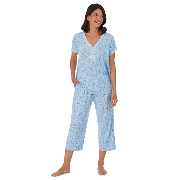 Women s Croft Barrow Lace Trim Pajama Top and Pajama Capri Set