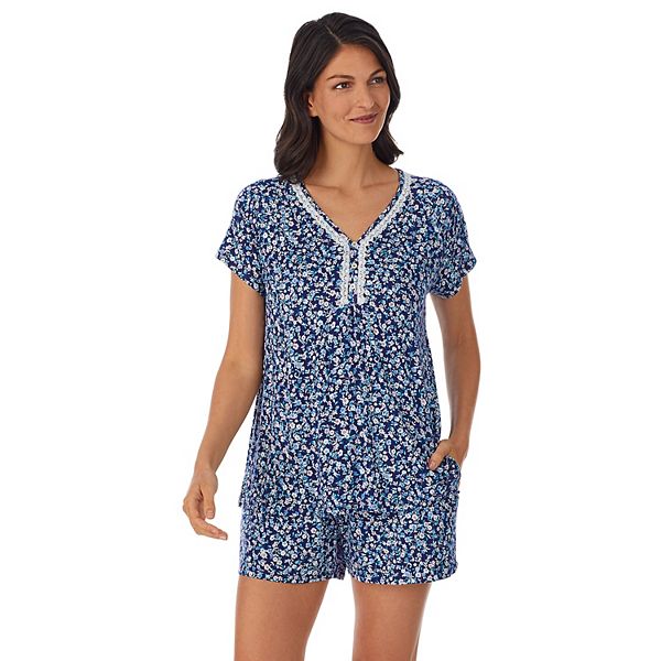 Women's Croft & Barrow® Lace-Trim Pajama Top and Pajama Shorts Set