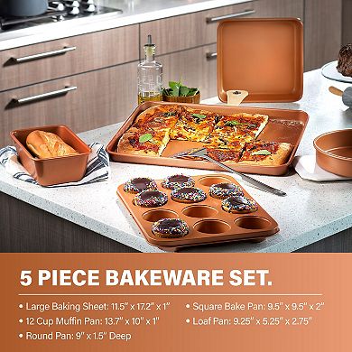 Gotham Steel Hammered 15-pc. Aluminum Nonstick Cookware & Bakeware Set