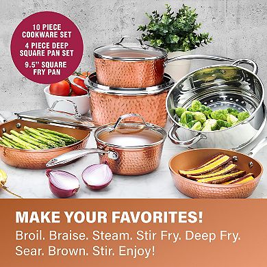 Gotham Steel Hammered 20-pc. Nonstick Cookware & Bakeware Set