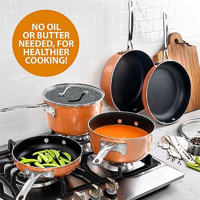 Gotham Steel StackMaster 10-pc. Nonstick Cookware Set with Utensils