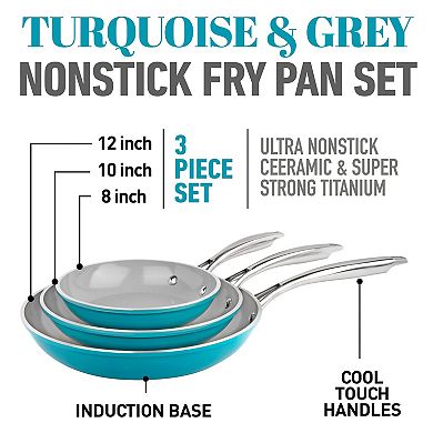 Gotham Steel 3-pc. Ceramic Nonstick Frypan Set