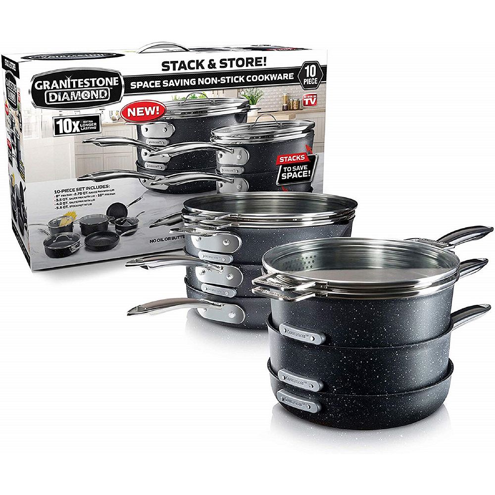 Granitestone Diamond StackMaster 10-pc. Nonstick Cookware Set