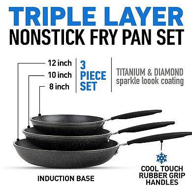 Granitestone Diamond 3-pc. Nonstick Frypan Set