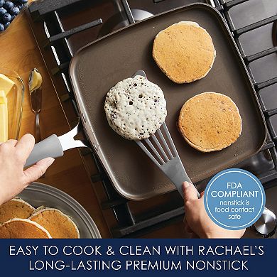 Rachael Ray Cook + Create 11-in. Nonstick Aluminum Square Stovetop Griddle Pan