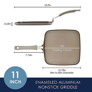 Rachael Ray Cook + Create 11-in. Nonstick Aluminum Square Stovetop Griddle Pan