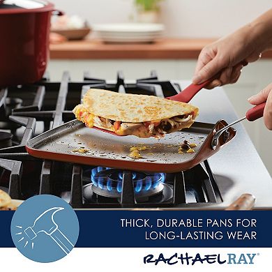 Rachael Ray Cook + Create 11-in. Nonstick Aluminum Square Stovetop Griddle Pan