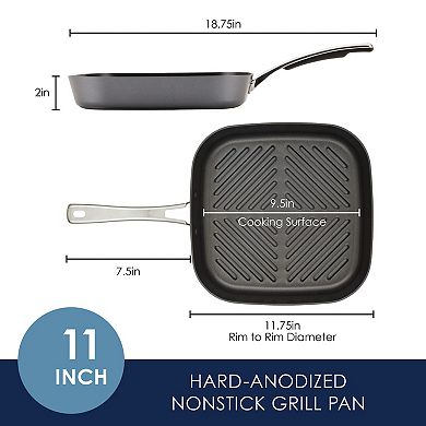 Rachael Ray Cook + Create 11-in. Hard-Anodized Nonstick Deep Grill Pan