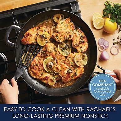 Rachael Ray Cook + Create 14-in. Hard-Anodized Nonstick Frypan with Helper Handle