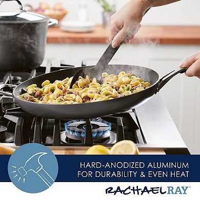 Rachael Ray Cook + Create 14-in. Hard-Anodized Nonstick Frypan with Helper Handle