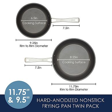 Rachael Ray Cook + Create 2-pc. Hard-Anodized Nonstick Frypan Set