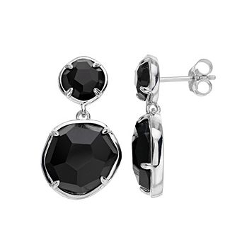 SIRI USA by TJM Sterling Silver Black Onyx Drop Earrings