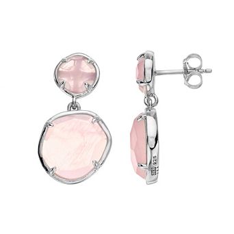 SIRI USA by TJM Sterling Silver Ice Rose Quartz Drop Earrings