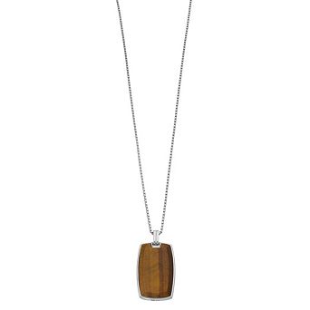 SIRI USA by TJM Men's Sterling Silver Tiger Eye Pendant Necklace