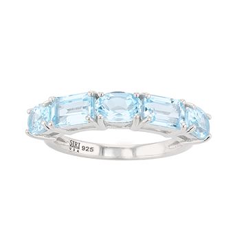 SIRI USA by TJM SIRI Sterling Silver Faceted Sky Blue Topaz Ring