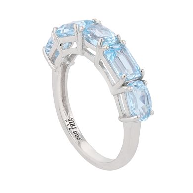 SIRI USA by TJM SIRI Sterling Silver Faceted Sky Blue Topaz Ring
