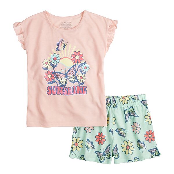 Girls Cuddl Duds® 4-12 Top & Shorts Pajama Set