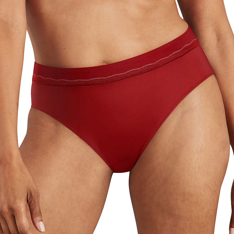 Womens Bali Modern Microfiber Hi-Cut Panty DFMMHL, Size: 5, Brt Red
